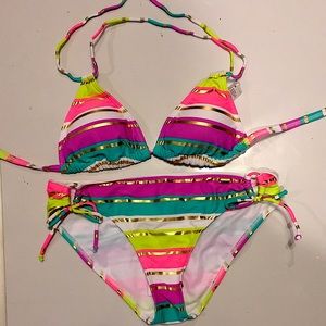Lascana striped string bikini